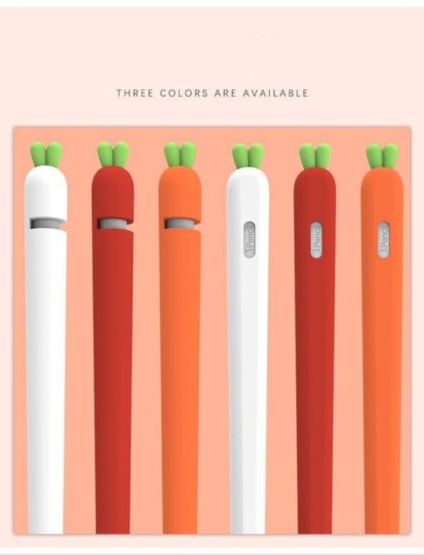 Carrot Cartoon Silicone Pencil Sleeve for iPad Stylus - Image 2