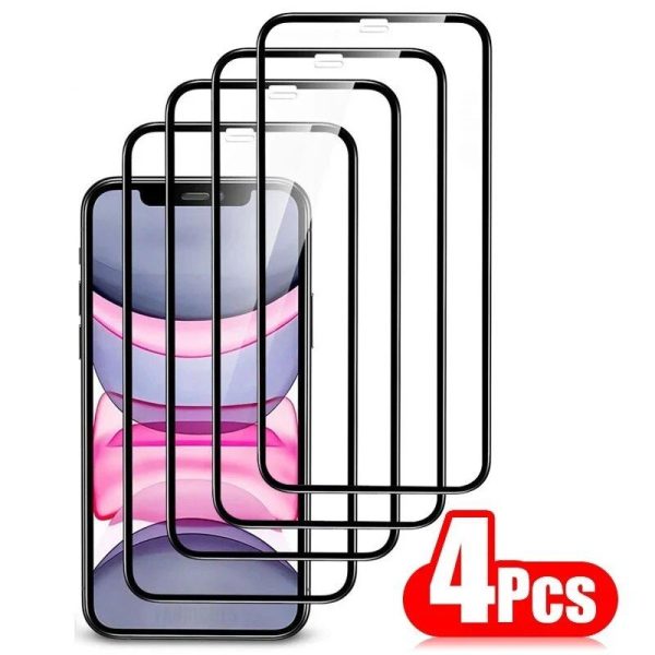 4PCS Full Coverage Tempered Glass Screen Protector for iPhone 13, 12, 11 Pro Max and More - Image 2