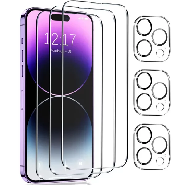 IPhone Camera Lens & Screen Protectors - Full Cover Tempered Glass for iPhone 11, 12, 13, 14, 15 Series & More - Image 7