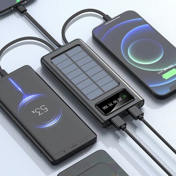 Ultra Capacity 80000mAh Solar Power Bank with Built-In Cables & LED Light - Image 7