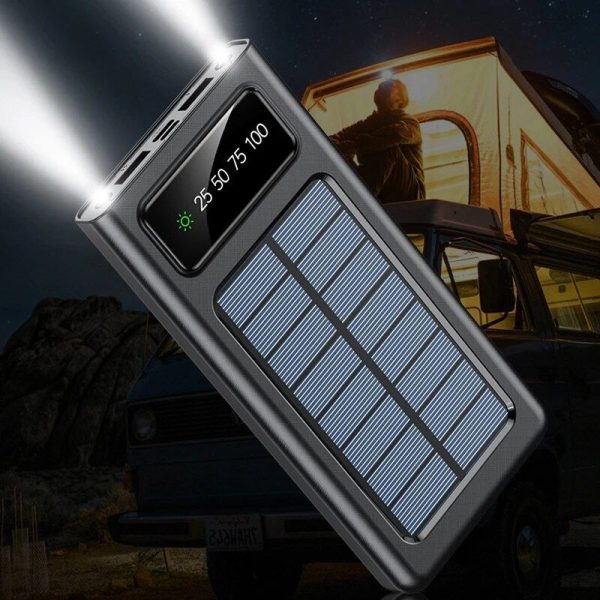 Ultra Capacity 80000mAh Solar Power Bank with Built-In Cables & LED Light - Image 5