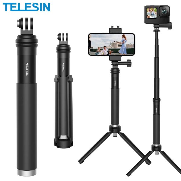 Aluminum Alloy Extendable Selfie Stick Monopod Tripod for Action Cameras and Smartphones - Image 2