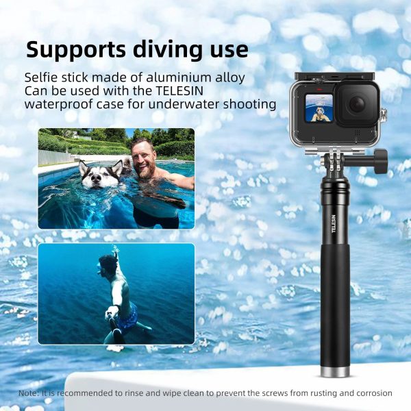 Aluminum Alloy Extendable Selfie Stick Monopod Tripod for Action Cameras and Smartphones - Image 6