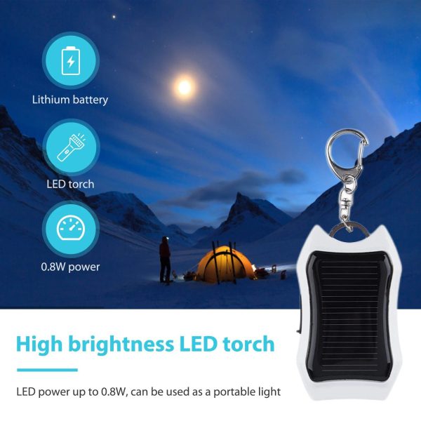 Solar Keychain Power Bank with LED Light - Image 3