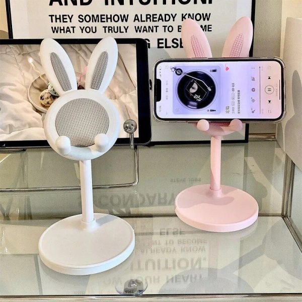 Adjustable Pink Rabbit Phone Holder; Universal Desktop Cell Phone Stand - Image 11