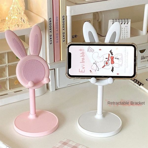 Adjustable Pink Rabbit Phone Holder; Universal Desktop Cell Phone Stand - Image 3