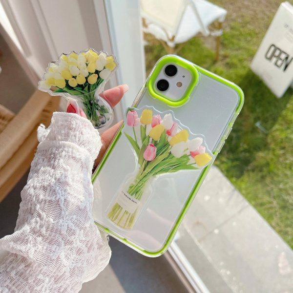 Fashion Cloud Quicksand Phone Ring Stand with Flower Bracket - Image 6