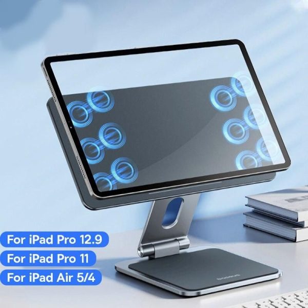 Adjustable Magnetic Tablet Stand for iPad Pro & Air - Aluminum, Foldable & Desktop Design - Image 2