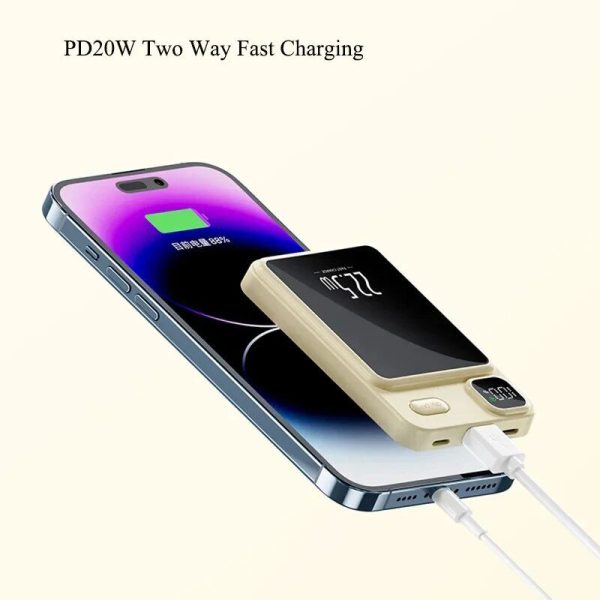 30,000mAh Magnetic Fast-Charging Power Bank with PD20W Wireless & LED Display - Image 6