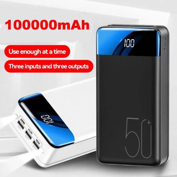 100,000mAh Fast Charging Portable Power Bank with 3 USB Outputs - Image 2