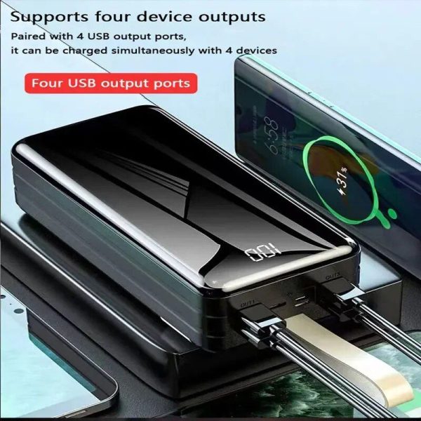 100000mAh Ultra-Portable Power Bank with 4 USB, Digital Display & Super-Fast Charging - Image 3