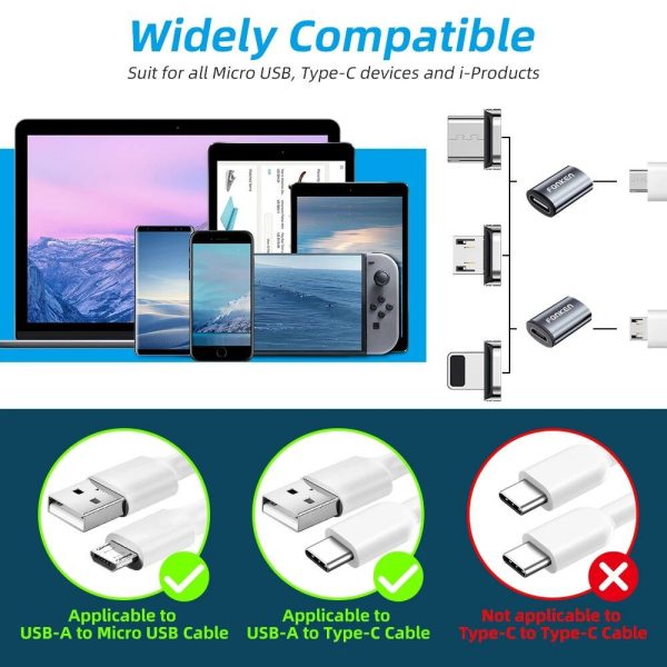 Universal Magnetic Charging Cable Tips - Micro USB & USB-C Connectors - Image 5