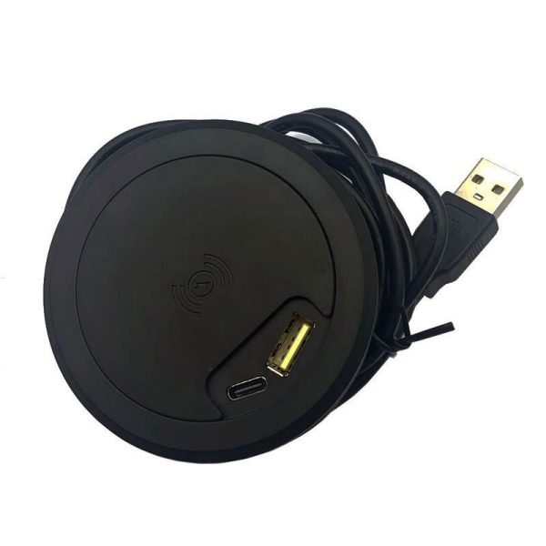 5W Wireless Desktop Charger with Dual USB Hub