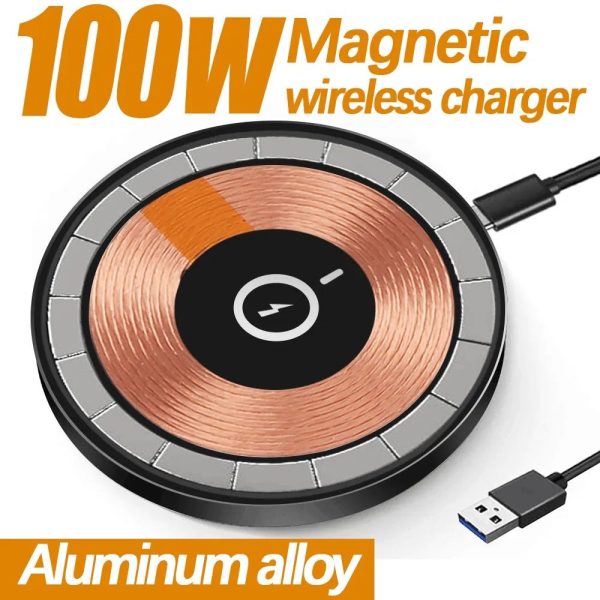 100W Fast Magnetic Wireless Charging Pad with Adjustable Stand - Image 2