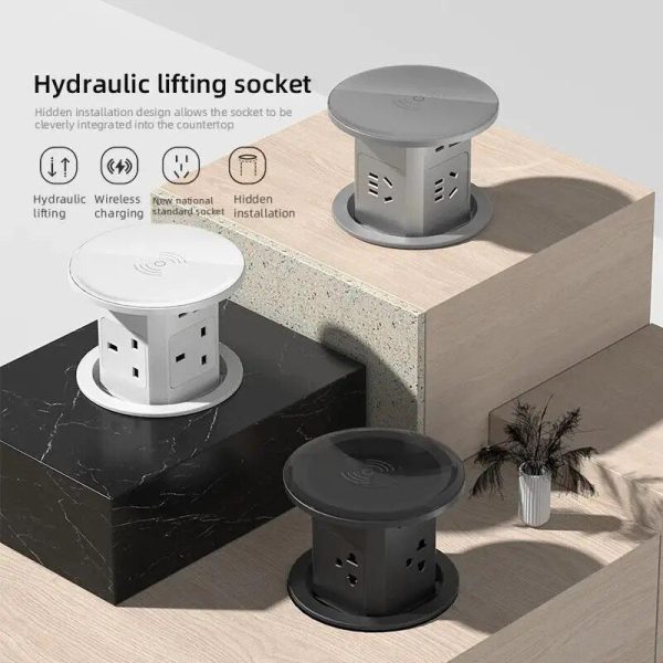 Automatic Pop-Up Desk Socket with USB, Type-C & Wireless Charging - Image 2