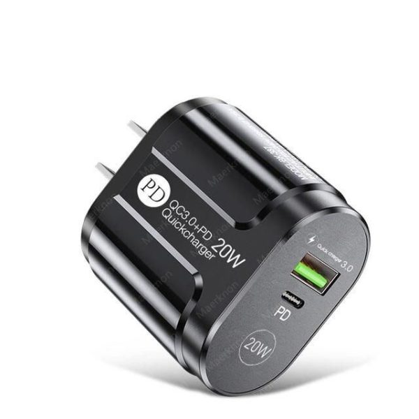 20W Dual-Port PD & QC 3.0 Fast Charger