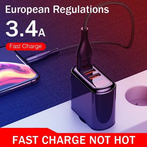 5V 3.1A Fast Charge USB Wall Charger with Digital Display - Image 6