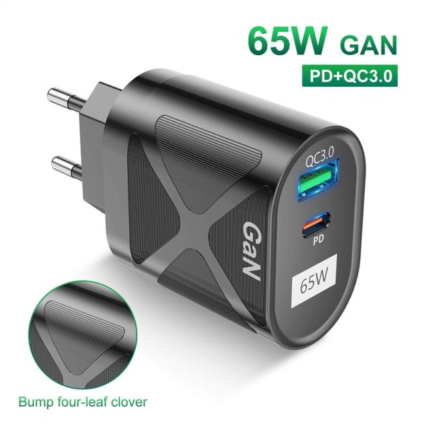 65W GaN Fast Charge Adapter - Type C PD & Quick Charger for Laptops & Smartphones - Image 2