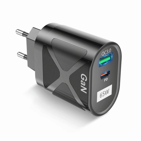 65W GaN Fast Charge Adapter - Type C PD & Quick Charger for Laptops & Smartphones