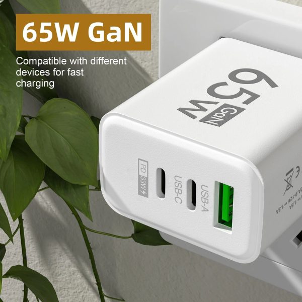 65W GaN USB-C Fast Charger with PD & Quick Charge 3.0 - Image 4