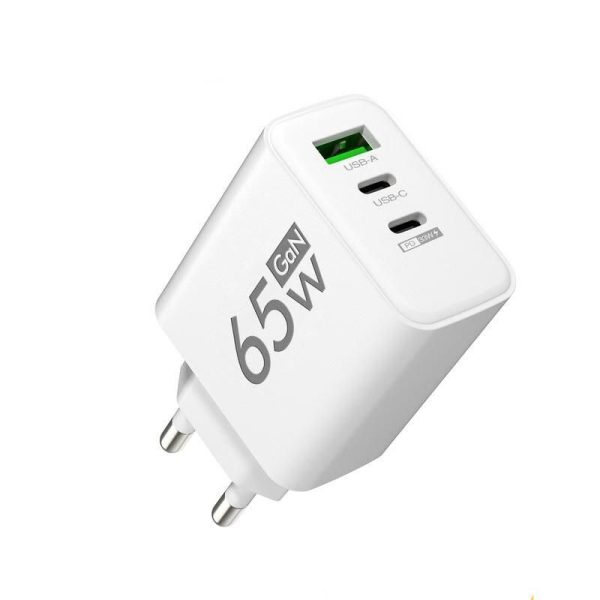 65W GaN USB-C Fast Charger with PD & Quick Charge 3.0