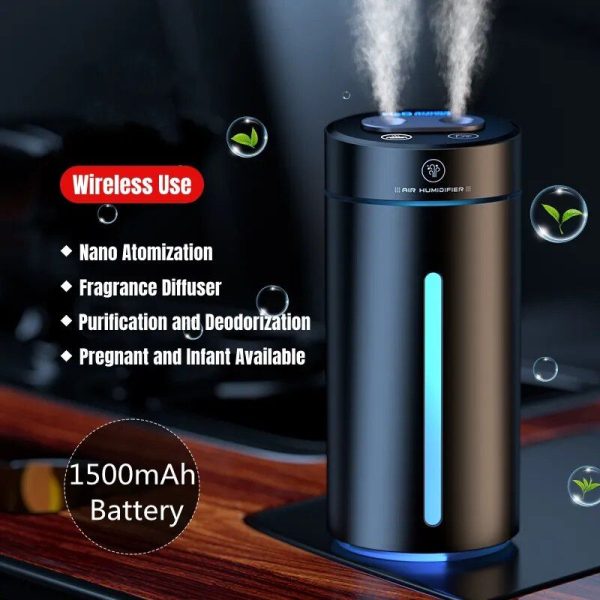 Compact 380ML Double Spray USB Car Air Humidifier and Essential Oil Diffuser with Colorful Mood Lighting - Image 6