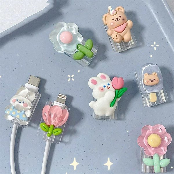 Adorable 3D Cartoon Cable Bite Protectors for Chargers - Universal Fit for USB Cables - Image 2