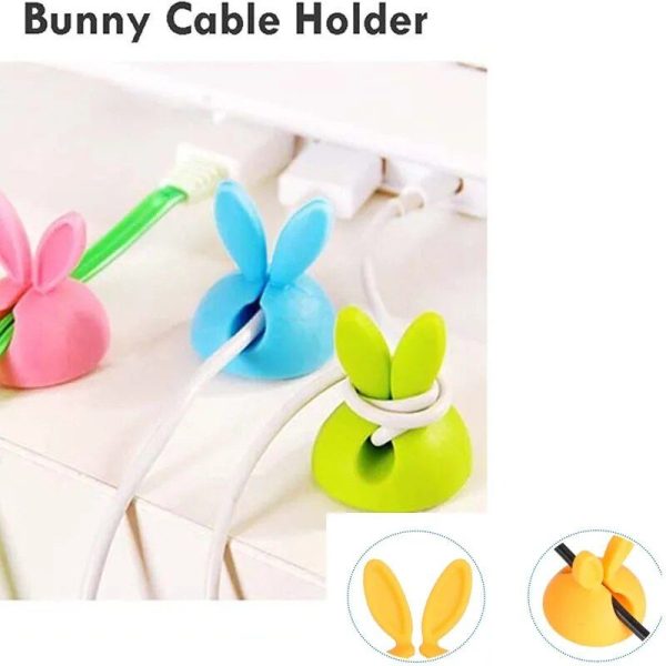 Adhesive Bunny Cable Clip Organizers - 4Pc Cartoon Wire Holders - Image 3