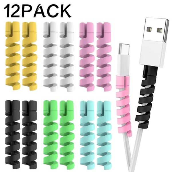 Adorable Spiral Cable Protectors - Universal Data Line Saviors (1/12 Pack) - Image 2