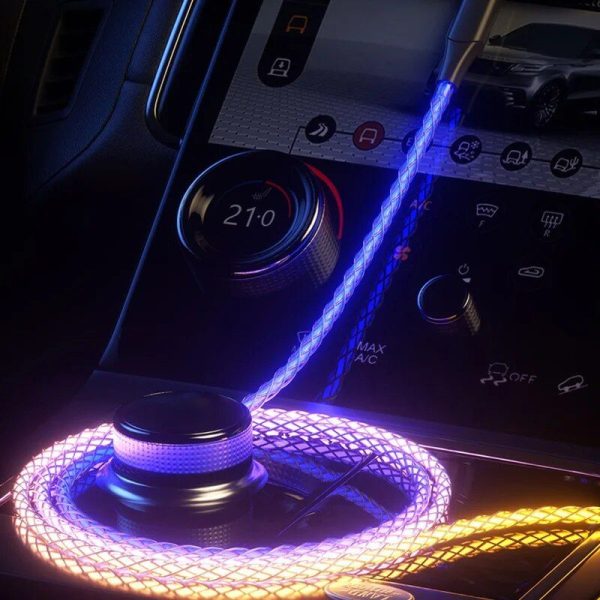 66W Ultra-Fast Charging USB Cable with Multi-Connector & RGB Lights