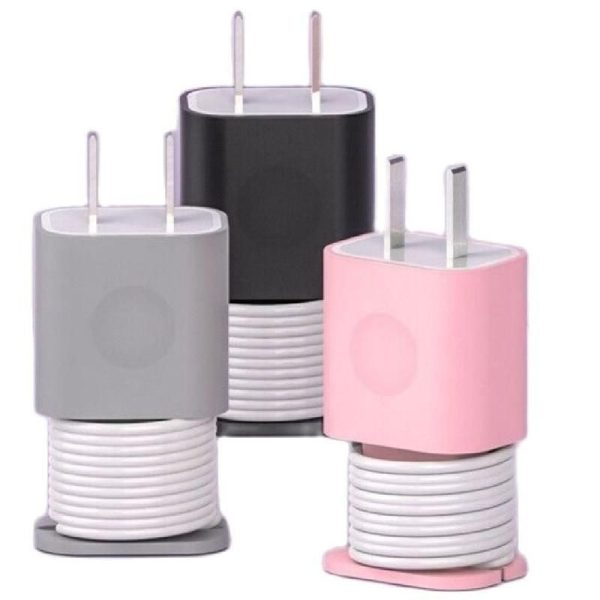 2-in-1 Silicone Charger Protector & Cable Organizer for iPhone 18W/20W Adapters