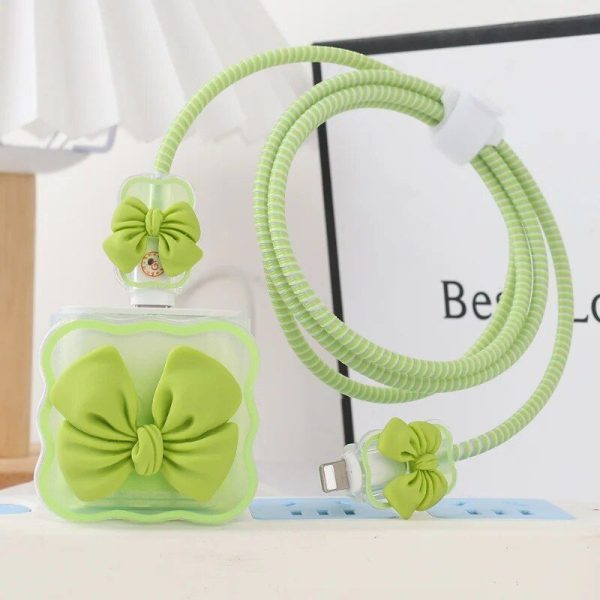 3D Cute Bow Knot Cable Protector & Organizer Set for iPhone - Image 3