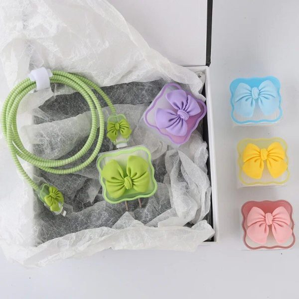 3D Cute Bow Knot Cable Protector & Organizer Set for iPhone - Image 4