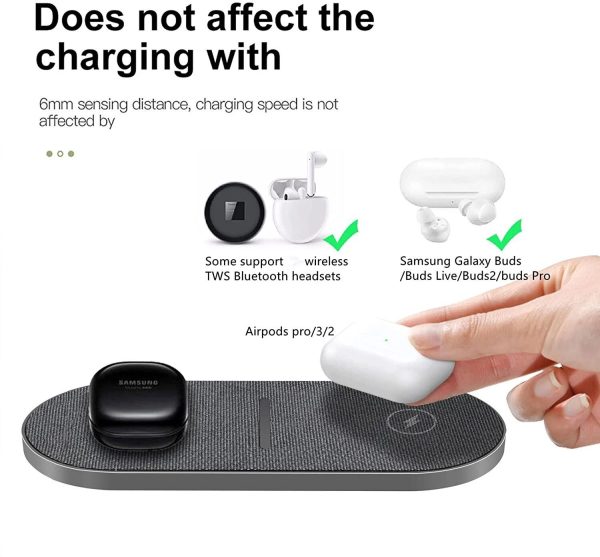 40W Dual Wireless Fast Charging Pad for iPhone, Samsung, and AirPods - Image 6