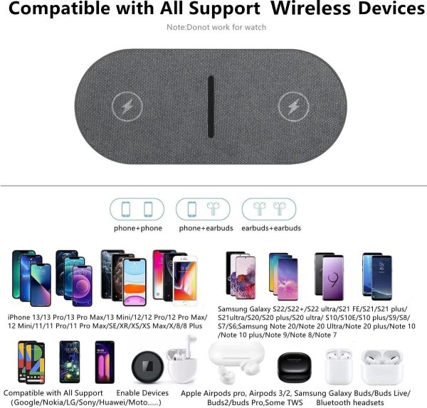 40W Dual Wireless Fast Charging Pad for iPhone, Samsung, and AirPods - Image 5