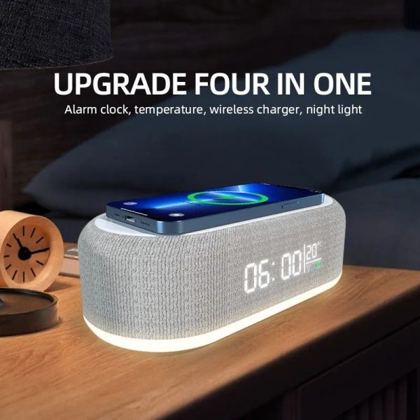 15W Fast Wireless Charging Station with LED Alarm Clock and Thermometer for iPhone & Samsung - Image 2