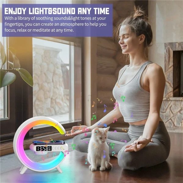 Mini Multifunction Wireless Charger with Speaker and RGB Night Light - Fast Charging Stand for All Qi-Enabled Devices - Image 8