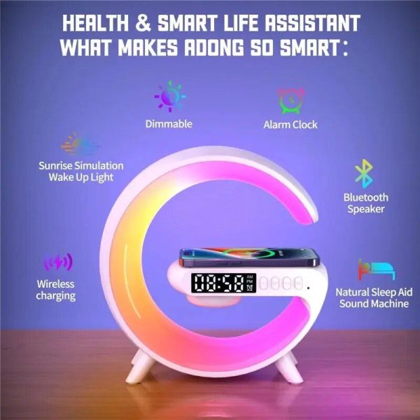 Mini Multifunction Wireless Charger with Speaker and RGB Night Light - Fast Charging Stand for All Qi-Enabled Devices - Image 4