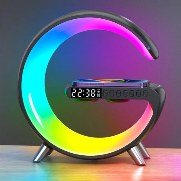 Mini Multifunction Wireless Charger with Speaker and RGB Night Light - Fast Charging Stand for All Qi-Enabled Devices - Image 2