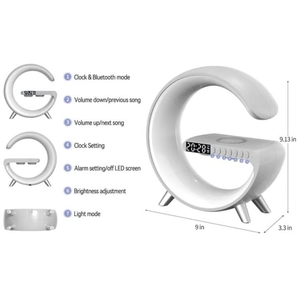 Mini Multifunction Wireless Charger with Speaker and RGB Night Light - Fast Charging Stand for All Qi-Enabled Devices - Image 3