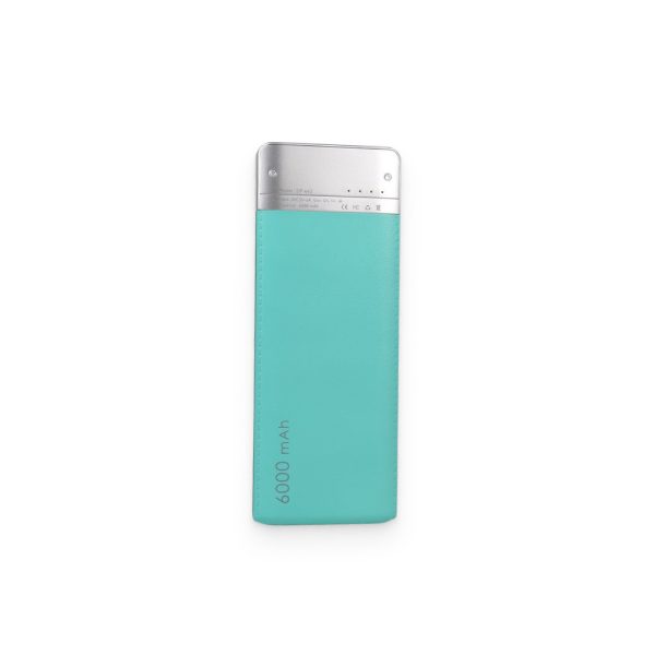 Blue Leather-Surface 6000mAh Power Bank - Image 2