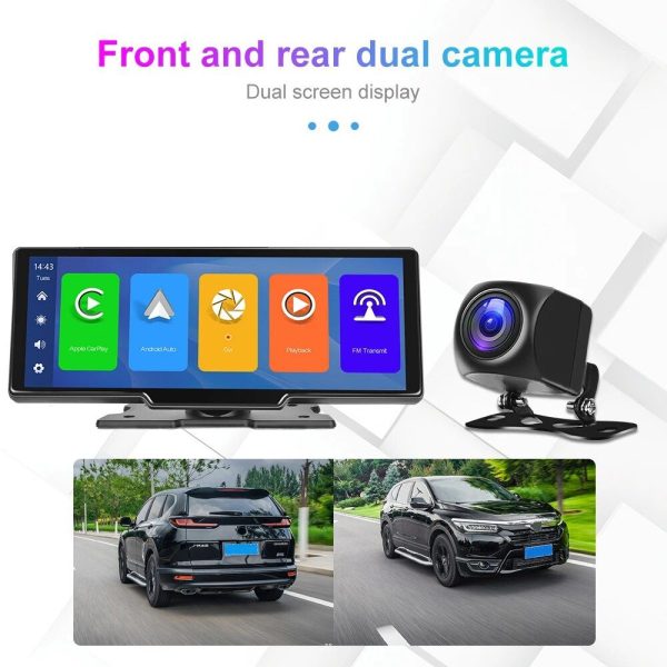 10.26" Wireless Car Mirror Monitor with Video Recording & Carplay Integration - Image 6