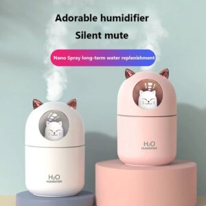 Cute Cat USB Air Humidifier with Aroma Diffuser and Colorful Night Light - Image 3
