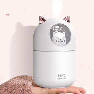 Cute Cat USB Air Humidifier with Aroma Diffuser and Colorful Night Light - Image 4
