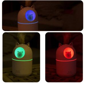 Cute Cat USB Air Humidifier with Aroma Diffuser and Colorful Night Light - Image 6