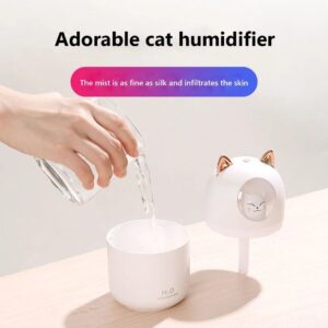 Cute Cat USB Air Humidifier with Aroma Diffuser and Colorful Night Light - Image 5
