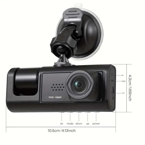 1080P Triple-Lens Dash Cam with IR Night Vision - Image 3