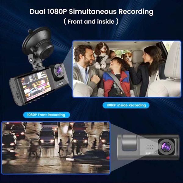 1080P Triple-Lens Dash Cam with IR Night Vision - Image 5