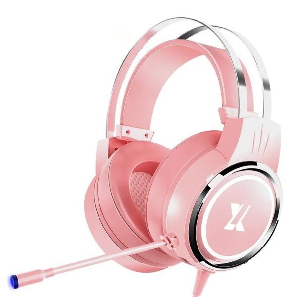 Wired Pink Gaming Headset with Microphone & USB - Stereo Over-the-Ear for PC & Notebook - Image 2