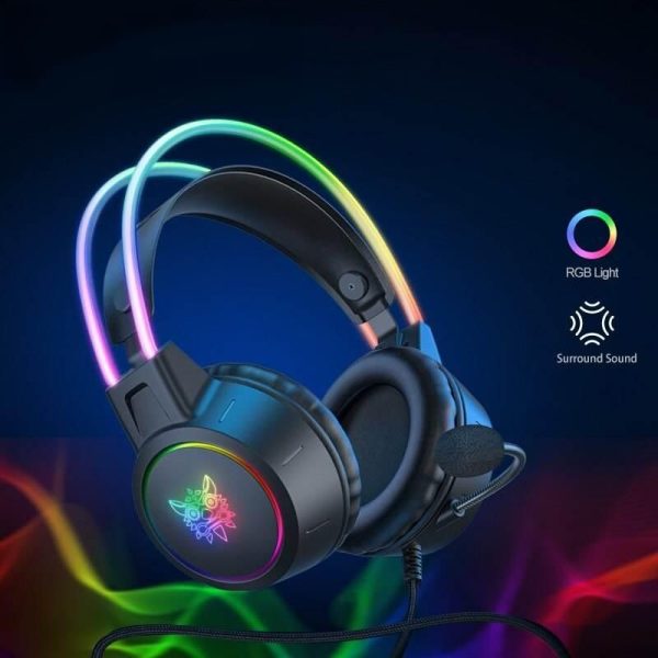 Over-Ear RGB Gaming Headset with Pink Cat Ears & Mic for PC & PS4 - Image 2